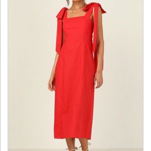 Runway Scout Red Midi. “Mona Dress”